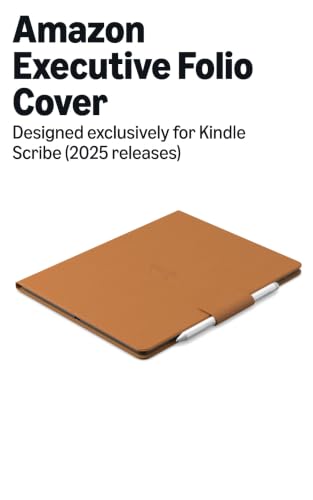 Amazon Kindle Scribe Executive Folio Cover with Magnetic Attach, Sleek Protective Case - Premium Leather