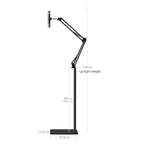 Tablet Stand Holder Height Adjustable 360 Degree Rotating Metal Base Phone Holder for Bed Mount Dock for 4~11inch Screen Tablet Smartphones E-Book Reader (Black 2)