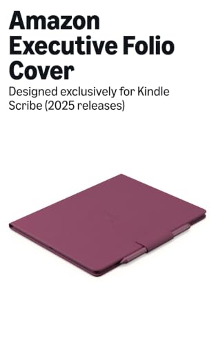 Amazon Kindle Scribe Executive Folio Cover with Magnetic Attach, Sleek Protective Case - Premium Leather