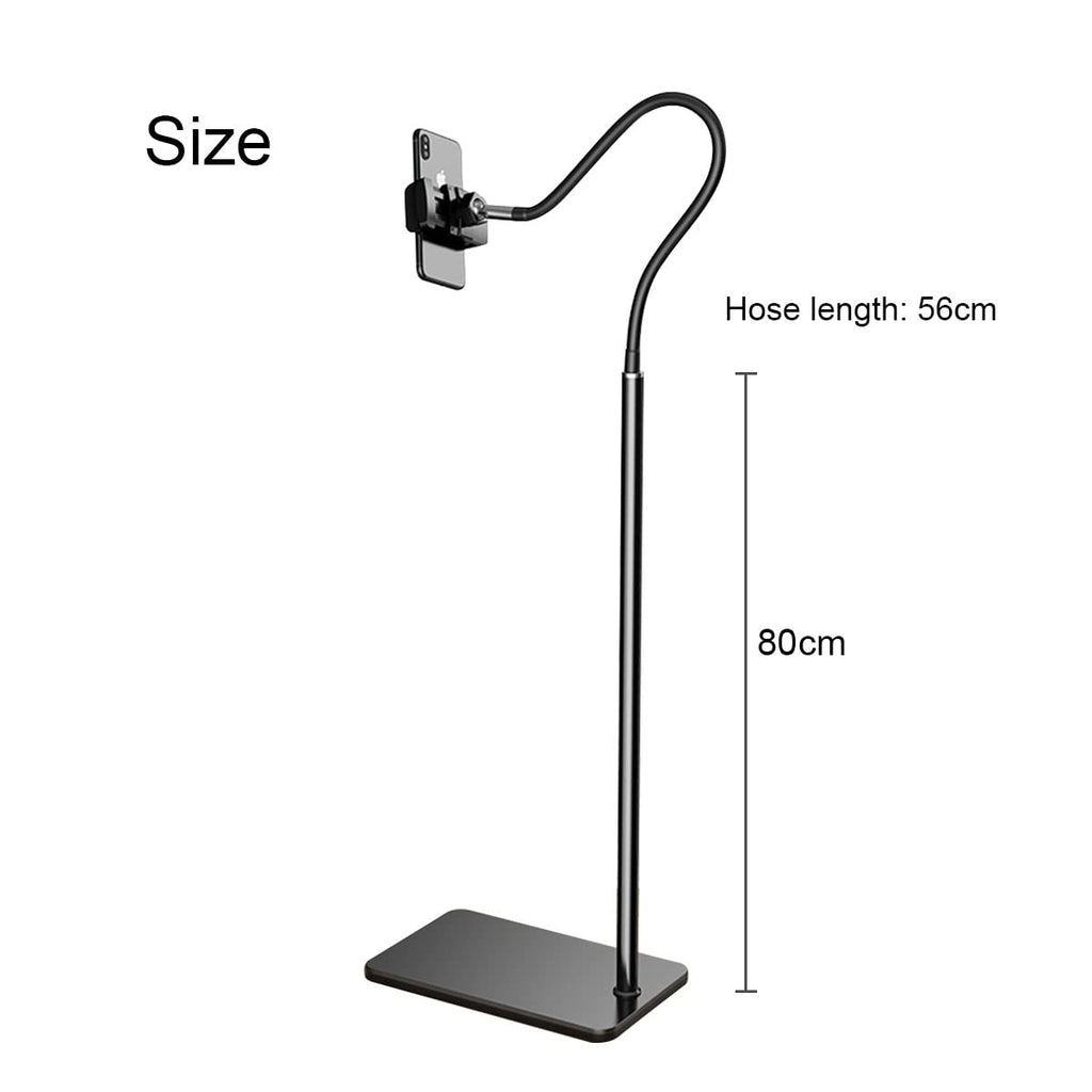 Tablet Floor Stand, 136cm Height Adjustable Holder 4.5-11 Inch Phone,Tablet,eBook Reader(Black)