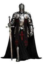 18-Gauge Steel Full Body Armor Suit Wearable Barbuta Knight Templar Armour Costume for Halloween Gothic Crusader for LARP, Cosplay, and Reancement.