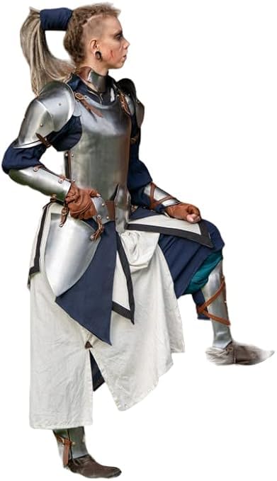 Medieval Women's Armor Set Breastplate, Tassets, Arm & Leg Guards, Pauldrons, Gorget - Wearable Halloween LARP Lady Costume