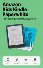 Amazon Kids Kindle Paperwhite 16GB (newest model), Thinner and lighter, 7" display, Months of battery, Includes 1 year of books and Whisker World cover