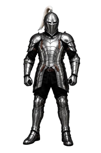 Full Steel Knight Armor Set Medieval Combat Crusader Suit for Men Wearable Halloween Costume for LARP, Cosplay and Reenactment