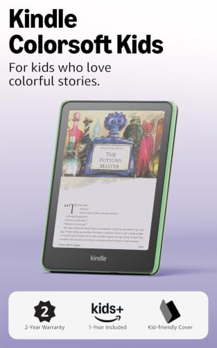 Amazon Kindle Colorsoft Kids 16 GB (2024 model) – Lightweight, compact, and designed for reading—no apps, videos, or games. – with cover, Fantasy River
