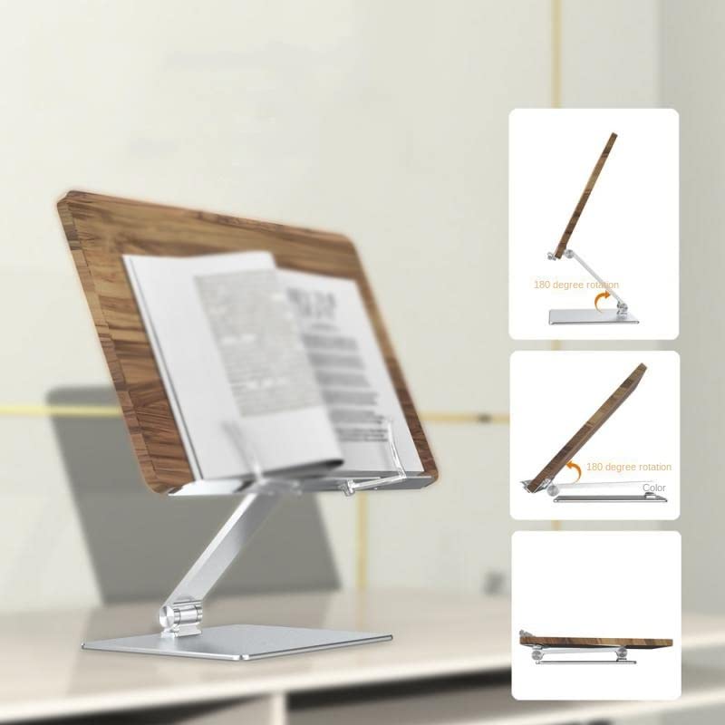 Adjustable Height Angle Reading Stand Aluminum Alloy Wooden Textbook for Big Heavy Books