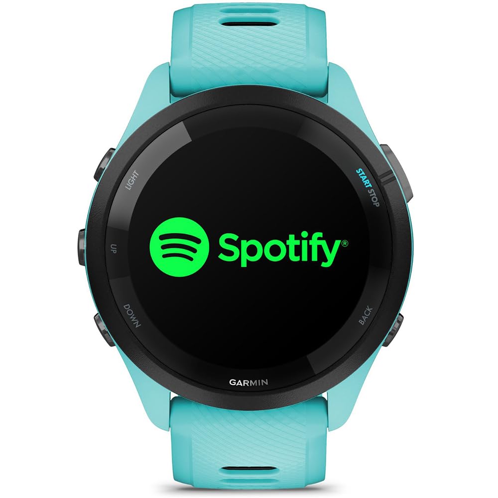 Garmin Forerunner 265 Running GPS Smartwatch, AMOLED Display, 46mm, Aqua/Black, 010-02810-02 - Bundle w/Deco Essentials 26-Month CPS Plan