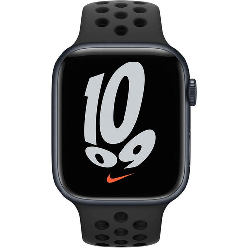 Apple Watch Nike Series 7 (GPS, 45MM) Midnight Aluminum Case with Anthracite/Black Nike Sport Band (Renewed)