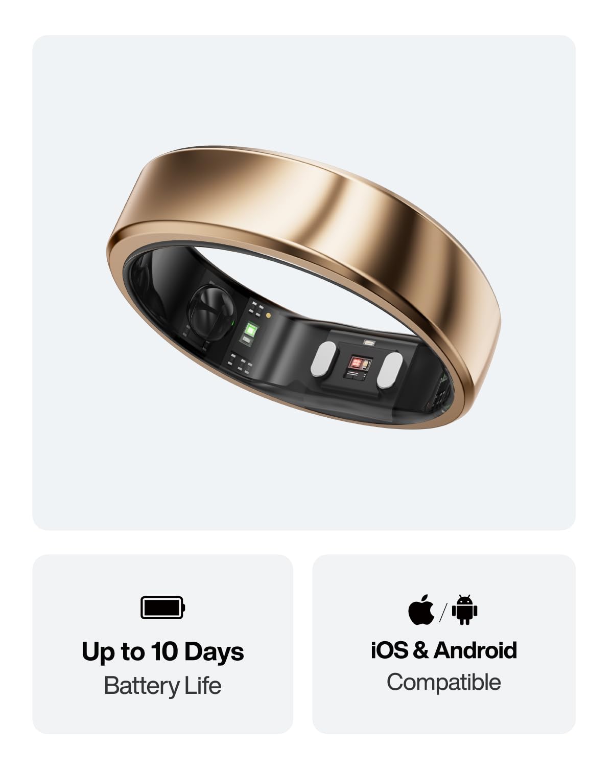 RingConn Gen 2 Air Ultra-Thin Smart Ring(Size 8, Dune Gold)