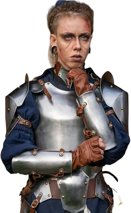 Medieval Women's Armor Set Breastplate, Tassets, Arm & Leg Guards, Pauldrons, Gorget - Wearable Halloween LARP Lady Costume