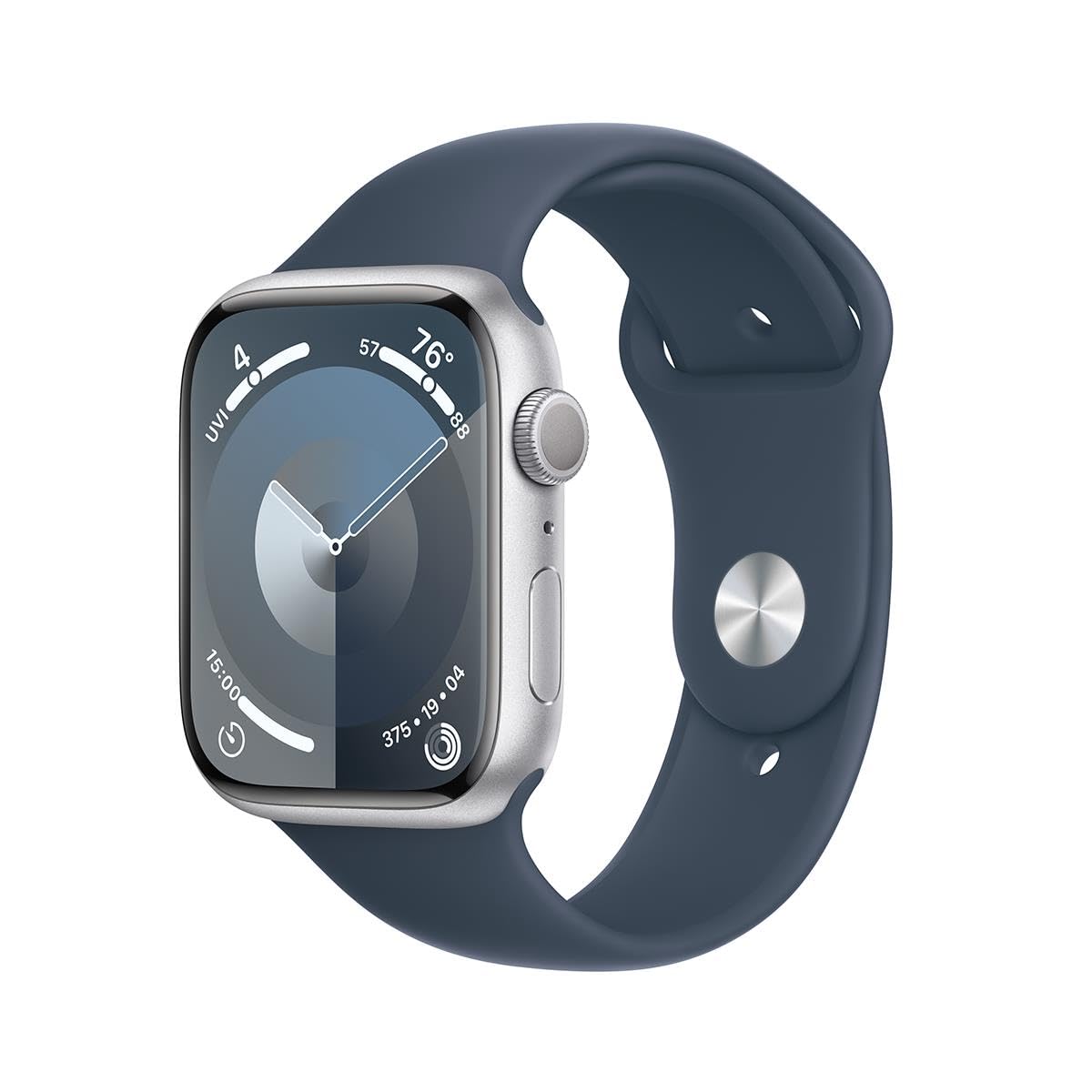 Apple Watch Series 9 [GPS , 45mm] - Starlight Aluminum Case with Starlight Sport Band, M/L (Renewed)
