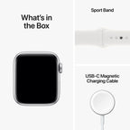 Apple Watch SE (2nd Gen) (GPS + Cellular, 44mm) - Silver Aluminum Case with White Sport Band, M/L (Renewed)