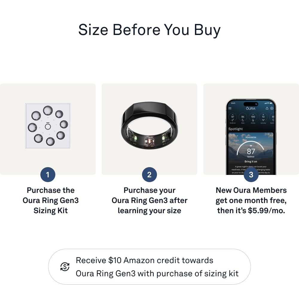 Oura Ring Gen3 Heritage - Black - Size 8