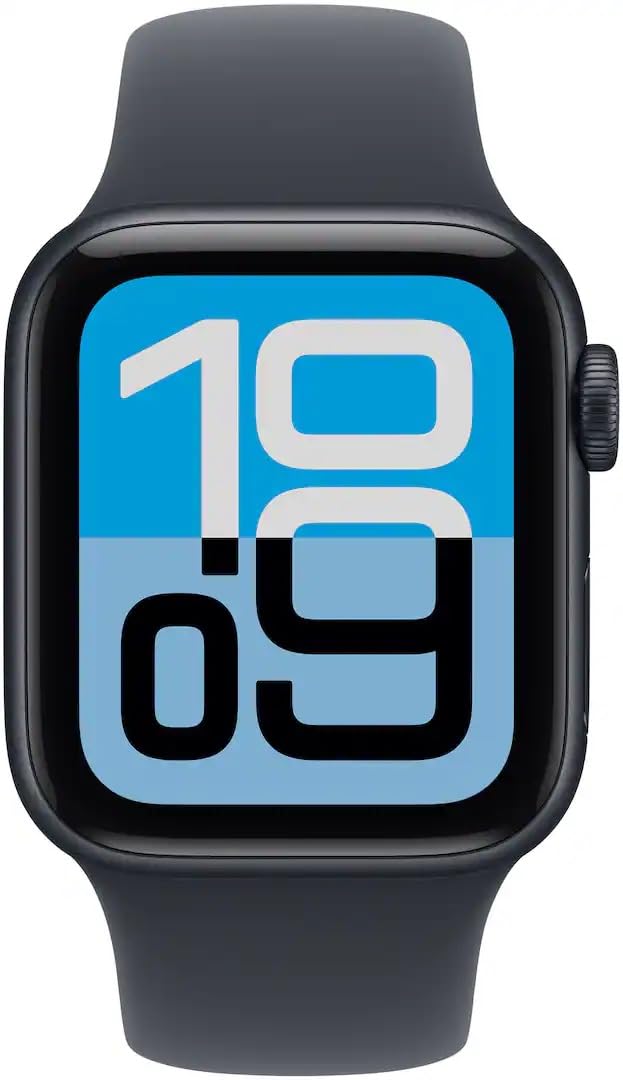 Apple Watch SE 3 [GPS + Cellular, 44mm] Midnight Aluminum Case with Black Sport Band, M/L (Renewed)