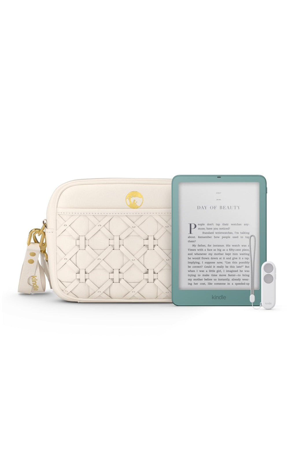 Amazon Kindle Paperwhite Bundle: Includes, Kindle Paperwhite Signature Edition 32GB | Seaglass Green, Kindle Click & Sling Bag | Dune