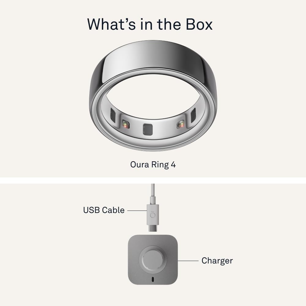 Oura Ring 4 Smart Ring - Silver - Size 11