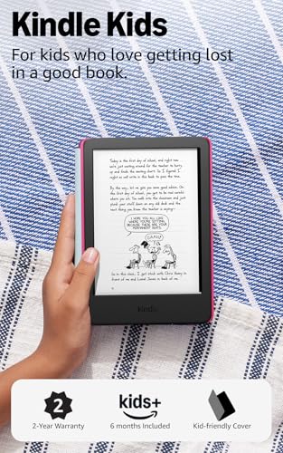 Amazon Kindle Kids 16GB (2024 model) - If it breaks, we will replace it, includes ad-free books and cover, with glare-free display, fast page turns - Space Whale