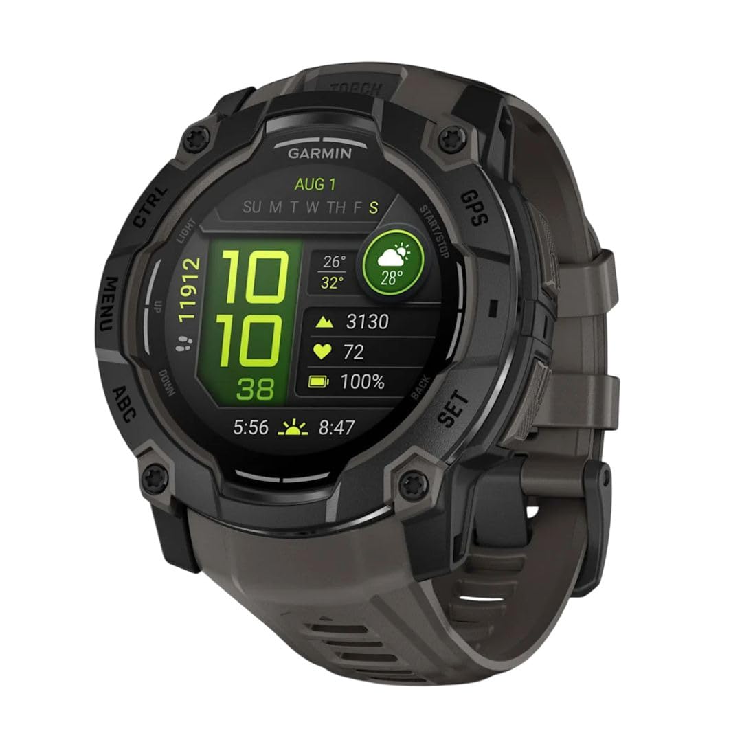Garmin Instinct® 3 AMOLED, Rugged GPS Smartwatch, 45mm, Black