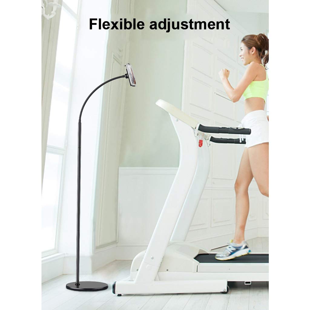 Height Adjustable, 360 ° Rotation Clip Tablet Stand for Phones, Phablets, E-Readers, and Gaming Devices, Holder Flexible Gooseneck Arm Stand Solid Metal Base,White-165x26cm