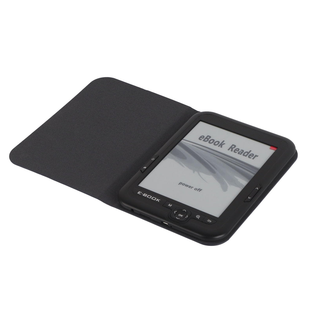 E-Reader, 6 inch E‑Book Reader with E‑Ink Screen, 1024 x 768 Resolution Display 300DPI Electronic Paper Book with Blue Cover, E-Paper Supports TF Card for Adult, Kids(Black 2)