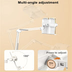 Height Adjustable Reading Book Floor Bracket Long Arm Table Bed Stand Multi Angle Rotation Holder