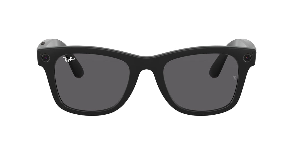 Ray-Ban Stories | Wayfarer Square Smart Glasses, Matte Black/Dark Grey, 53 mm