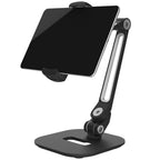 Tablet Stand Holder Mount Adjustable Flexible Long Arm Holder 360 Degree Rotation for 4.7-12.9" Cell Phone Tablet E-Readers and More Devices White (Black) (Black)