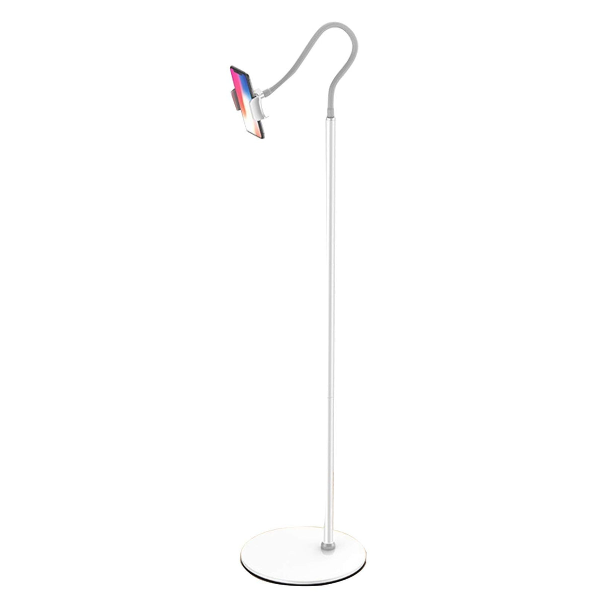 Height Adjustable, 360 ° Rotation Clip Tablet Stand for Phones, Phablets, E-Readers, and Gaming Devices, Holder Flexible Gooseneck Arm Stand Solid Metal Base,Black-165x26cm,Black-165x26cm