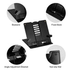 Adjustable Metal Bookshelf Portable Reading Support File Shelf Tablet Sheet Music Recipe Holder