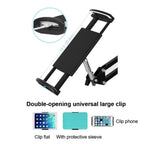 Tablet Stand Holder Height Adjustable 360 Degree Rotating Metal Base Phone Holder for Bed Mount Dock for 4~11inch Screen Tablet Smartphones E-Book Reader (Black 2)