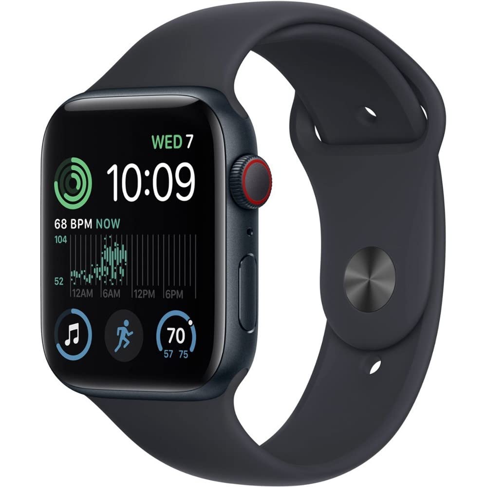Apple Watch SE (2nd Gen) (GPS, 40mm) - Midnight Aluminum Case with Midnight Sport Band, S/M (Renewed)