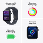 Apple Watch SE 3 [GPS + Cellular, 44mm] Midnight Aluminum Case with Black Sport Band, M/L (Renewed)