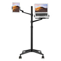 Adjustable Mobile Floor Stand with 2 Clamps for Phones, Tablets, Laptops & E-Readers | Rolling Tablet Holder with Easy Mobility & Height Adjustment