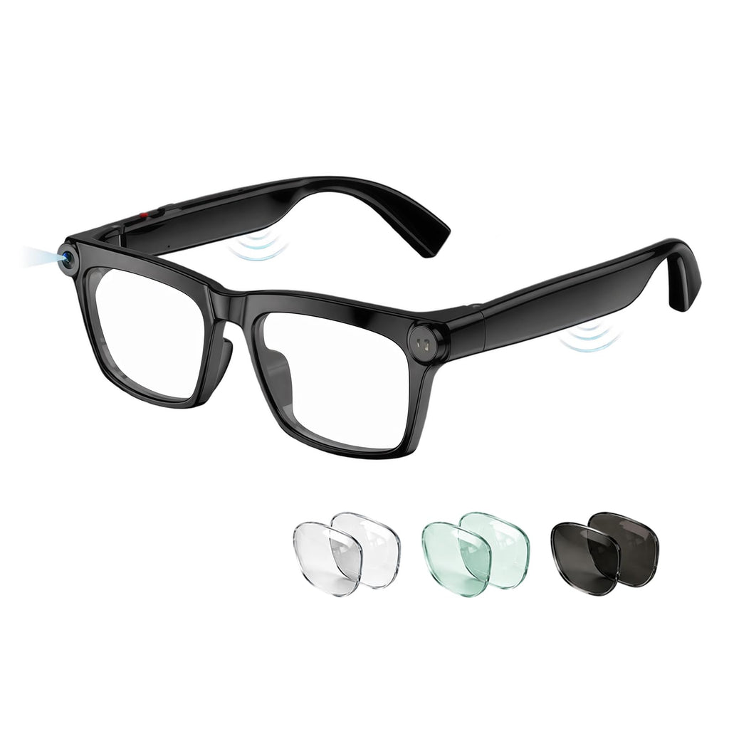 AI Smart Glasses with Camera, 20MP Photos, POV Video & Open-Ear Audio