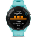 Garmin Forerunner 265 Running GPS Smartwatch, AMOLED Display, 46mm, Aqua/Black, 010-02810-02 - Bundle w/Deco Essentials 26-Month CPS Plan