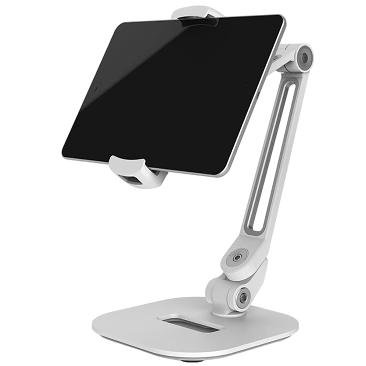 Tablet Stand Holder Mount,Adjustable Flexible Long Arm Holder,360 Degree Rotation,for 4.7-12.9" Cell Phone Tablet E-Readers and More Devices,White (Black) (Black)