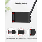 Height Adjustable, 360 ° Rotation Clip Tablet Stand for Phones, Phablets, E-Readers, and Gaming Devices, Holder Flexible Gooseneck Arm Stand Solid Metal Base,Black-165x26cm,Black-165x26cm
