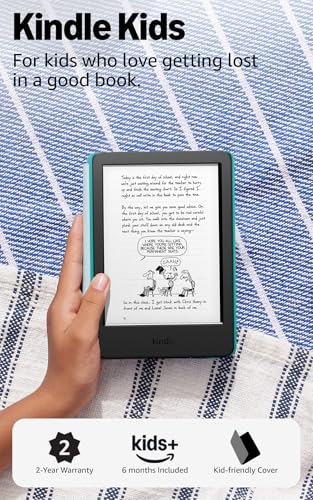 Amazon Kindle Kids 16GB (2024 model) - If it breaks, we will replace it, includes ad-free books and cover, with glare-free display, fast page turns - Space Whale