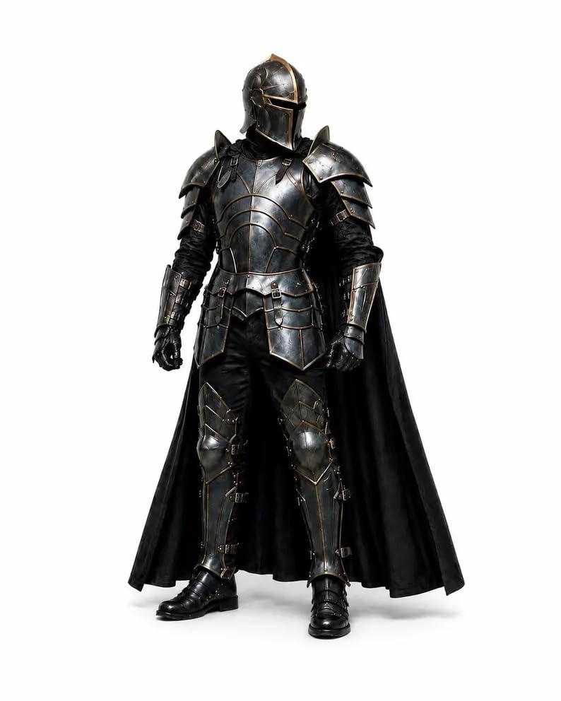 Wearable Gothic Knight Armor Full Steel Medieval Plate Armour Costume for Halloween, Cosplay, Renaissance & Display.