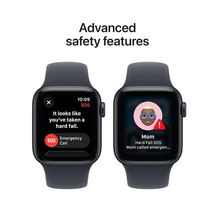 Apple Watch SE 3 [GPS + Cellular, 44mm] Midnight Aluminum Case with Black Sport Band, M/L (Renewed)