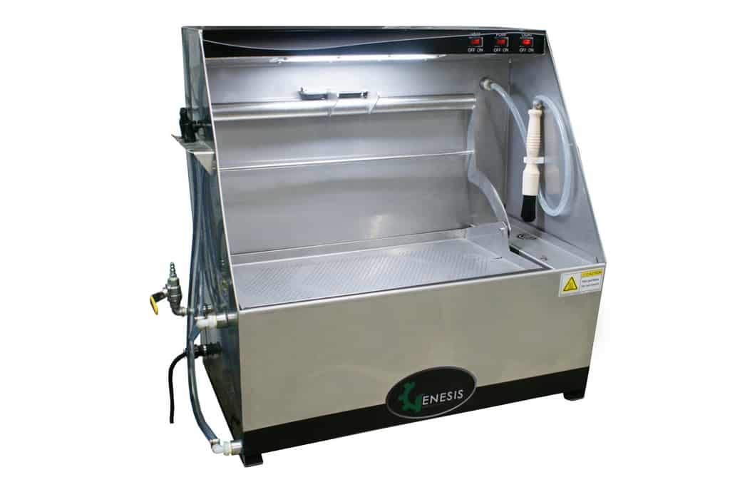 GENESIS G-500 17-Gallon Aqueous Stainless Steel Benchtop Parts Washer with Micro Immersion Bath and Hand Detail Brush