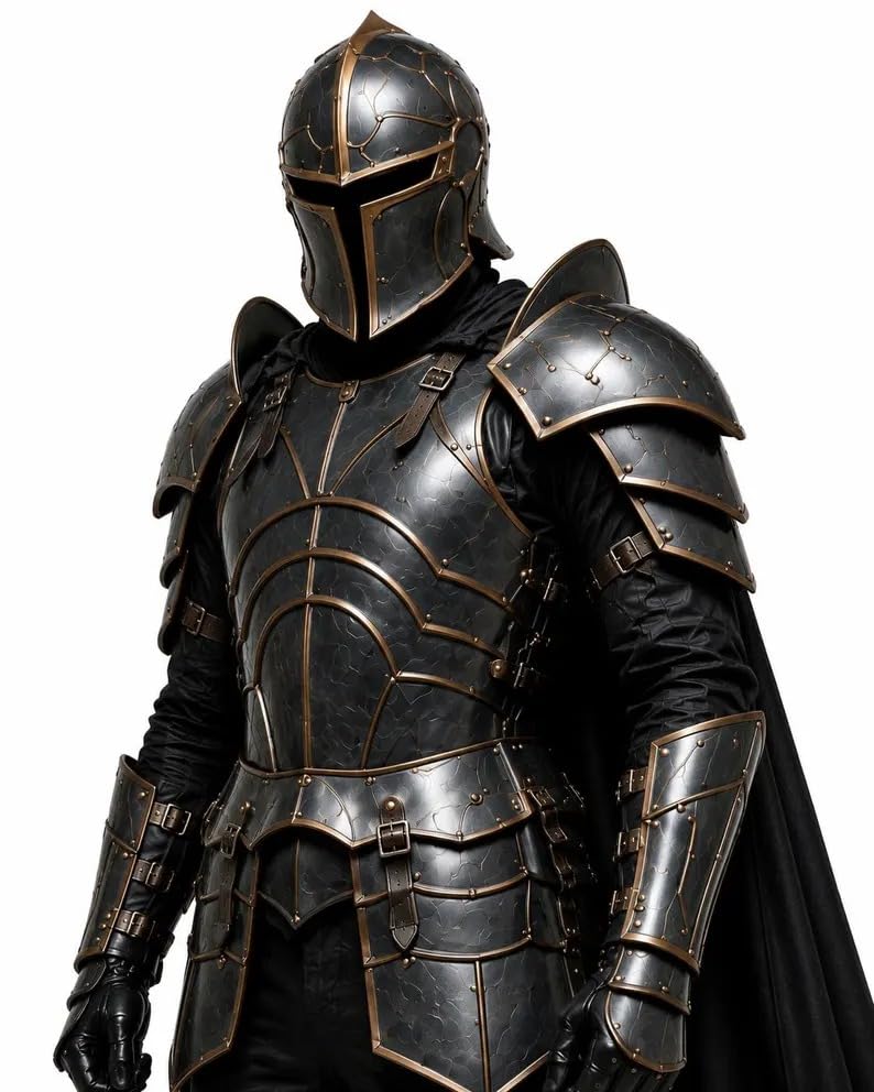 Wearable Gothic Knight Armor Full Steel Medieval Plate Armour Costume for Halloween, Cosplay, Renaissance & Display.