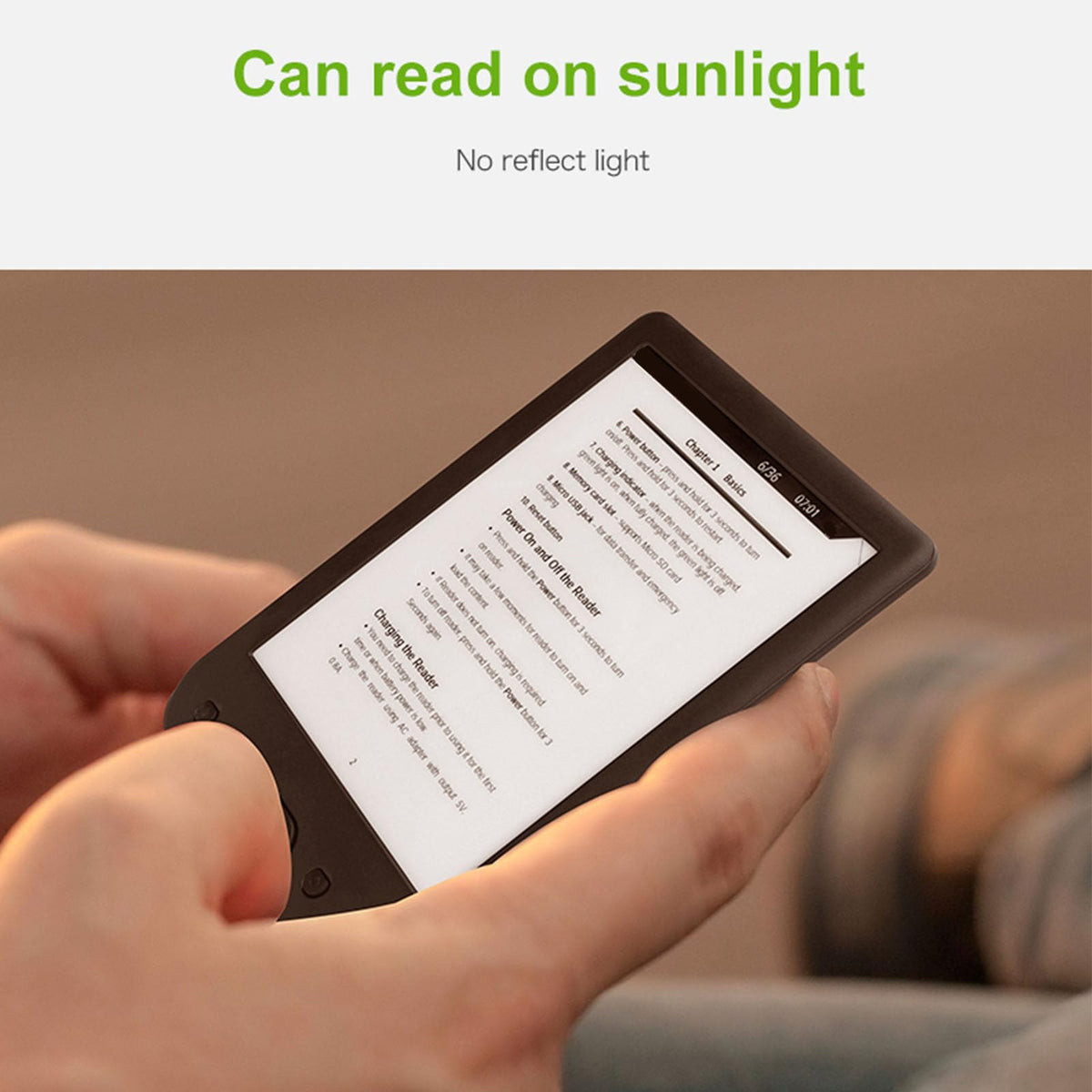 E Book Reader 6, Eye Friendly E Reader HD Touch Screen Technology, Built in 8GB ROM and 32GB TF Card Expansion, Multiple Supported File Formats
