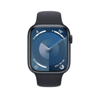 Apple Watch Series 9 [GPS 45mm] Midnight Aluminum Case with Midnight Sport Band M/L (Renewed)