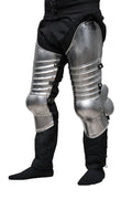 Polished Steel Knight Leg Armor Greaves Medieval Gothic Leg Guard Set Wearable Armor Costume Pair for LARP, Cosplay, Halloween & Reenactment