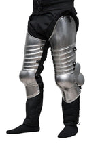 Polished Steel Knight Leg Armor Greaves Medieval Gothic Leg Guard Set Wearable Armor Costume Pair for LARP, Cosplay, Halloween & Reenactment