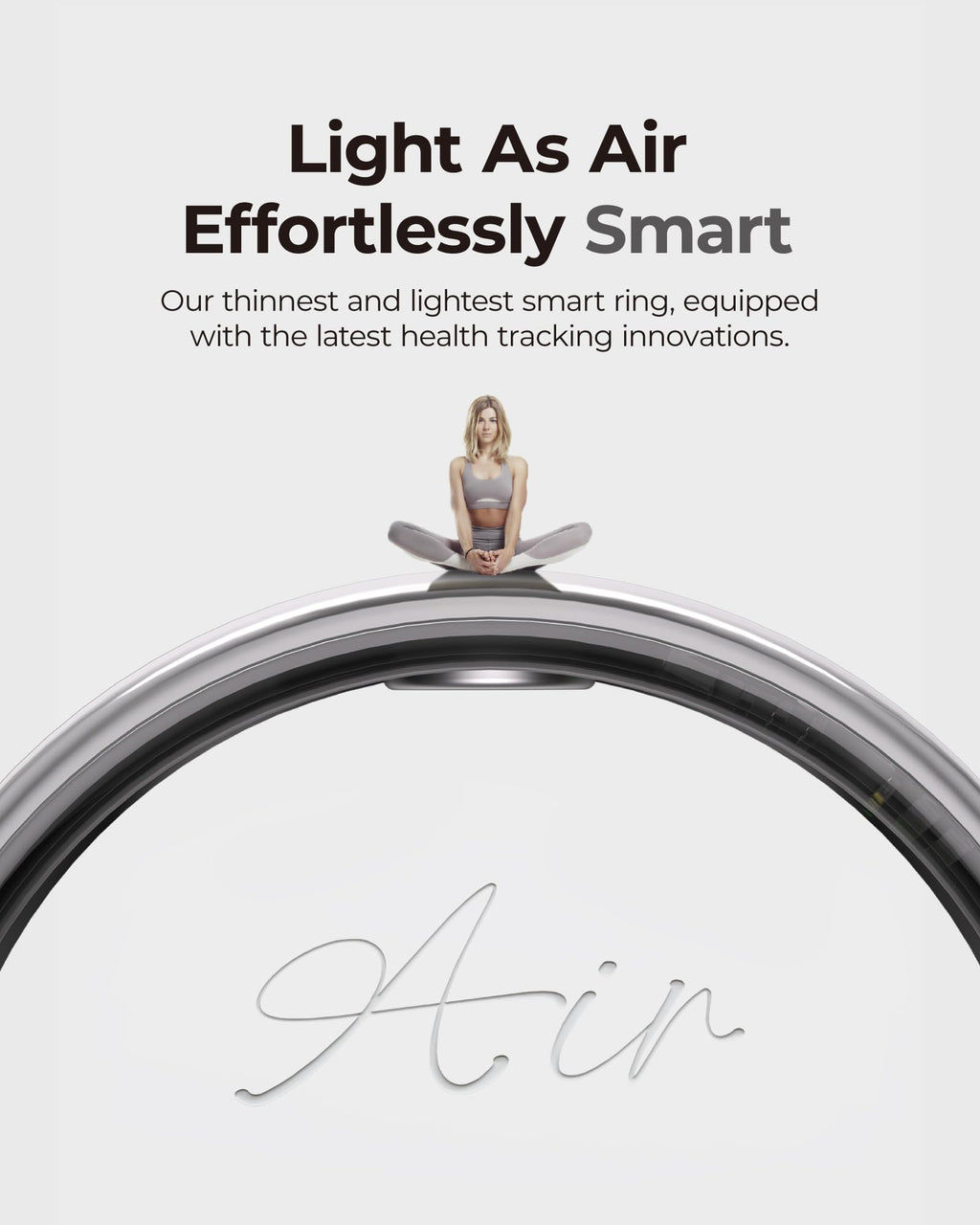 femometer Ring Air, Ultra-Thin Smart Ring, Sliver, Size6