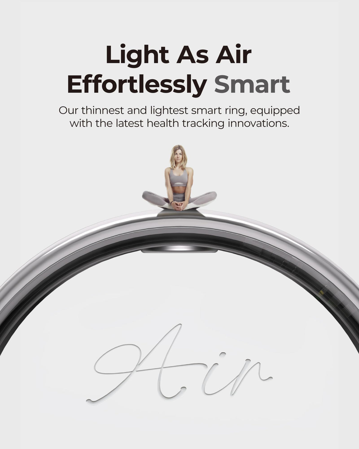 femometer Ring Air, Ultra-Thin Smart Ring, Sliver, Size6