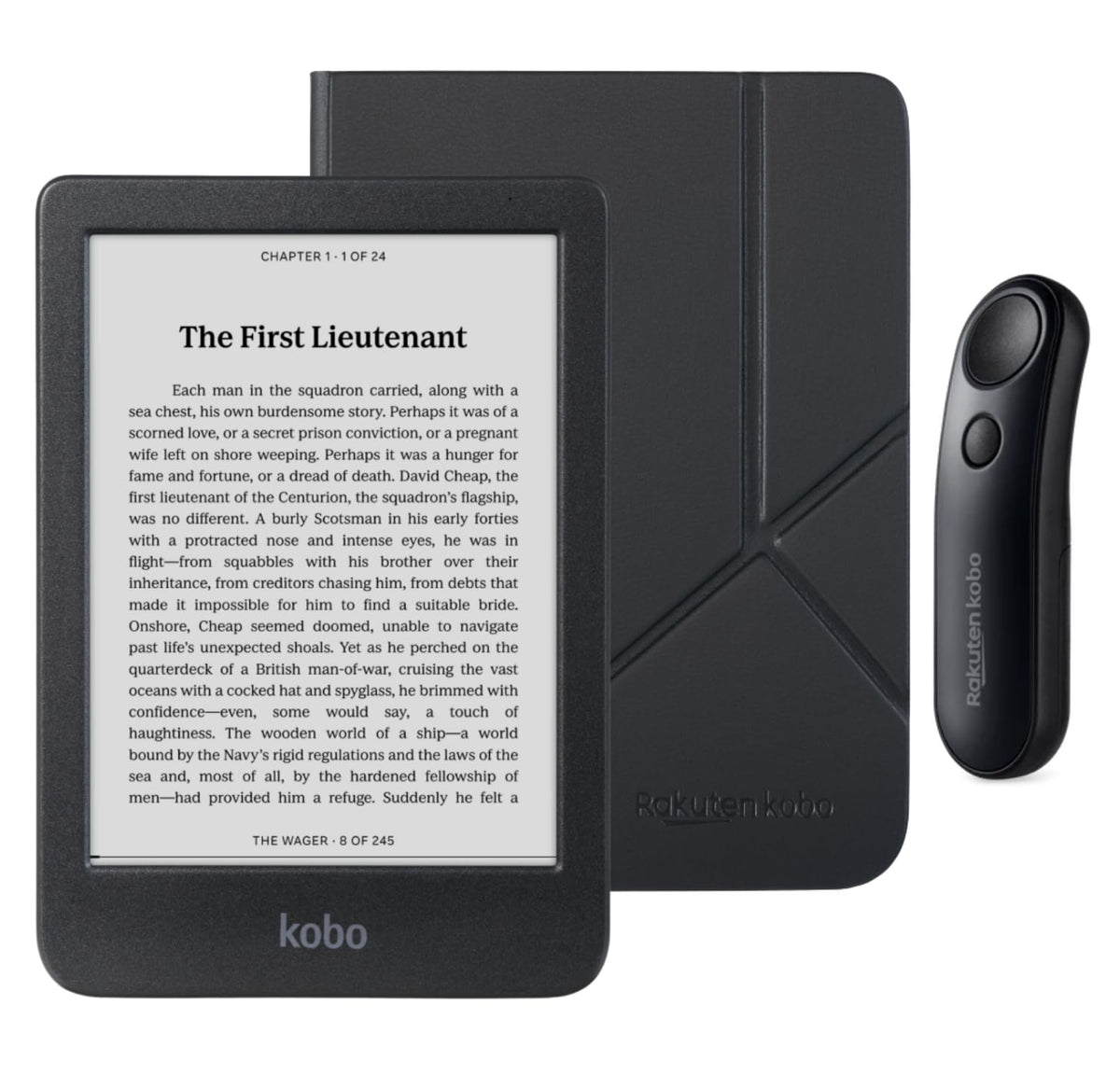 Kobo Clara BW eReader with Case & Black Remote Bundle