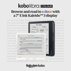 Kobo Libra Colour eReader (White with Stylus), 7” Glare-Free Colour E Ink Kaleido™ 3 Display, Dark Mode Option, Audiobooks, Waterproof
